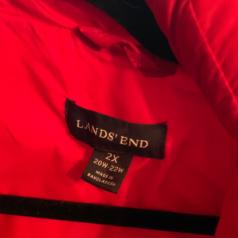 Lands' End Vibrant Red Outerwear